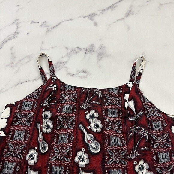 Rainbow Hawaii Womens Vintage Y2k Mini Dress Size L Red White Tropical Floral - Picture 2 of 10